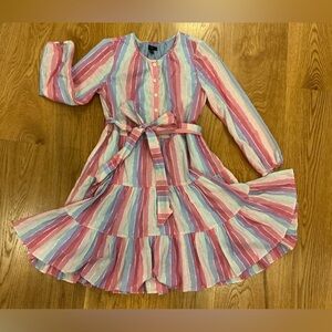 J.Crew Multicolor Striped Ruffle Dress – Size XS (Fits S Too)